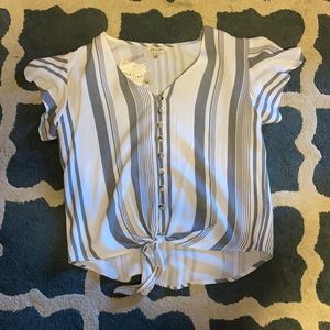 Short sleeve button up blouse